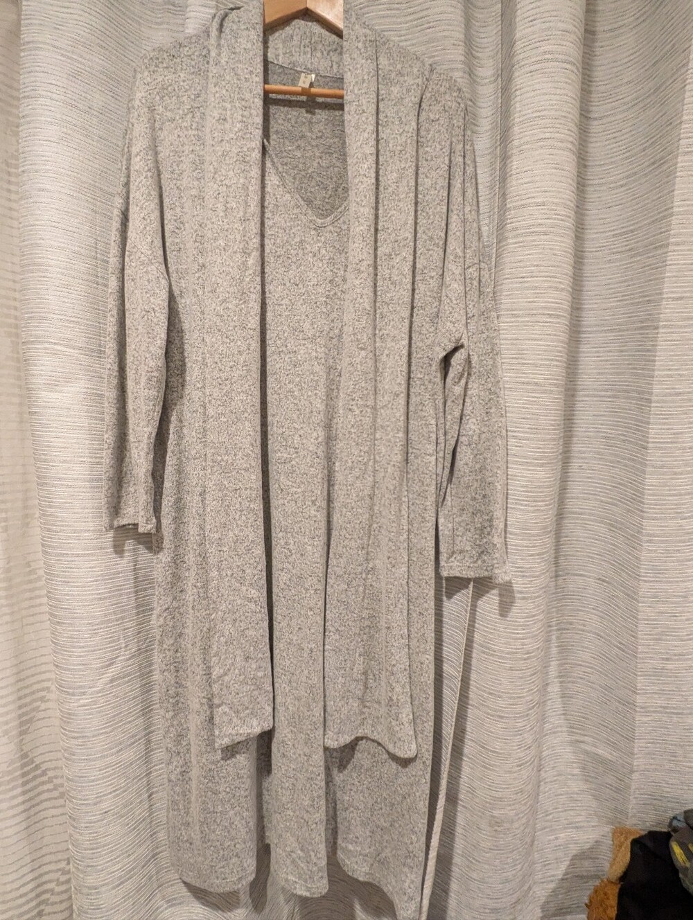 EMERALD 2X Gray Knit Sweater Dress